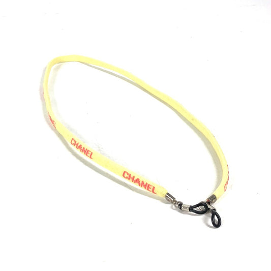 CHANEL アイウェア サングラス 眼鏡 00T グラスコード メガネストラップ メガネ掛け ストラップ キャンバス レディース イエロー - brandshop-reference