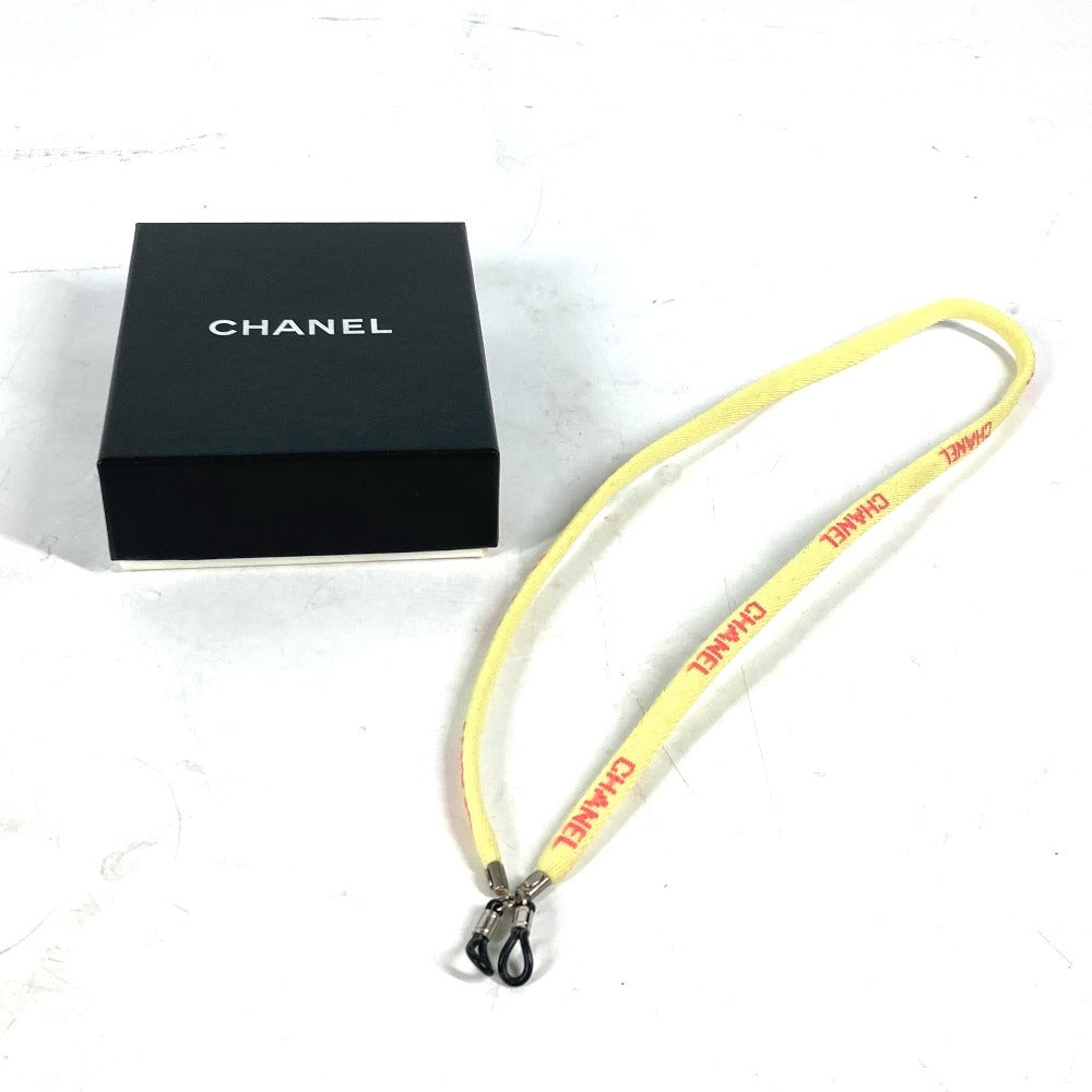 CHANEL アイウェア サングラス 眼鏡 00T グラスコード メガネストラップ メガネ掛け ストラップ キャンバス レディース イエロー - brandshop-reference