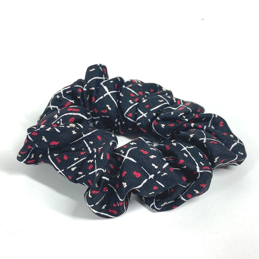 CHANEL Logo Hair Accessory, Silk Scrunchie, Women's, Black