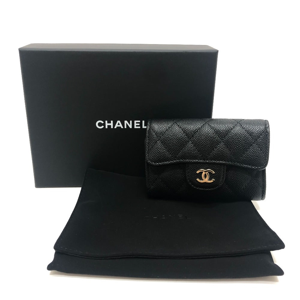 CHANEL AP0222 CC Mark Matelasse Classic Leather accessories, 4-piece set Key Case Caviar Leather Black Used