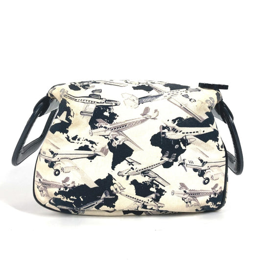 CHANEL ロゴ 飛行機 エアライン カバン ポーチ ハンドバッグ キャンバス レディース ブラック - brandshop-reference