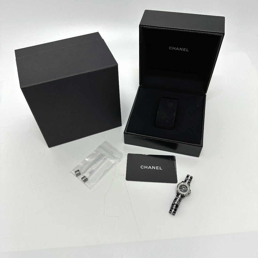 CHANEL H5236 J12 XS 19mm Bezel with Diamond Strap, Quartz Movement, Ceramic, Women's, Black