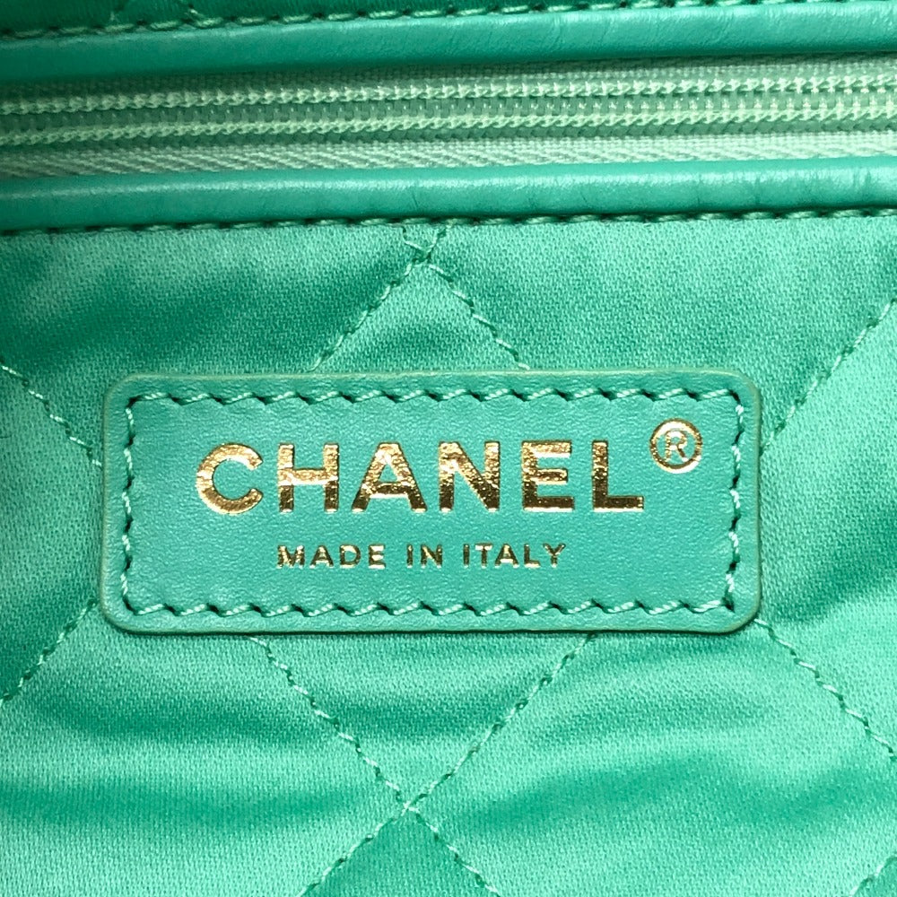 CHANEL AS3260 マトラッセ シャネル22 スモール カバン チェーン ショルダーバッグ ハンドバッグ デニム レディース ターコイズ グリーン