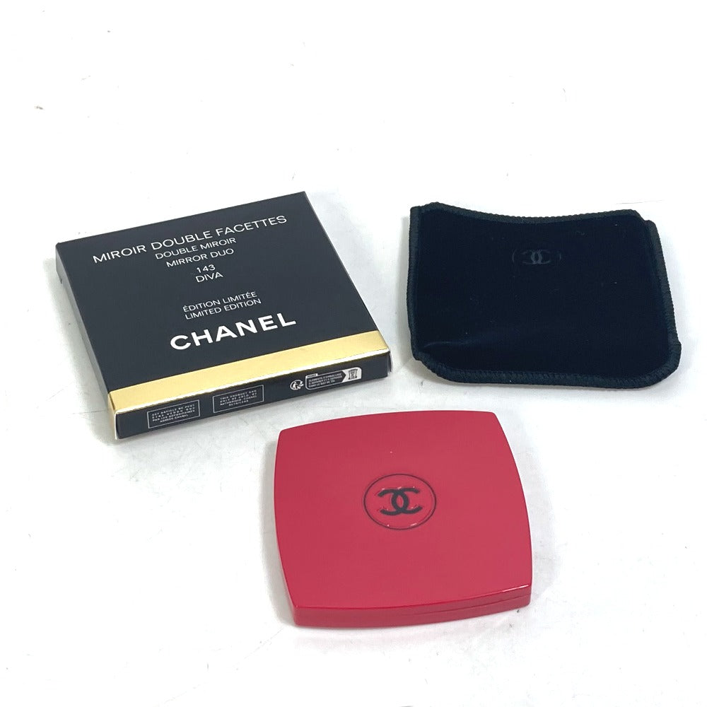 CHANEL 138069 CC ココマーク ミロワール ドゥーブル ファセット コンパクト ダブル ミラー 鏡 プラスチック レディース ディーバ 143 ピンク