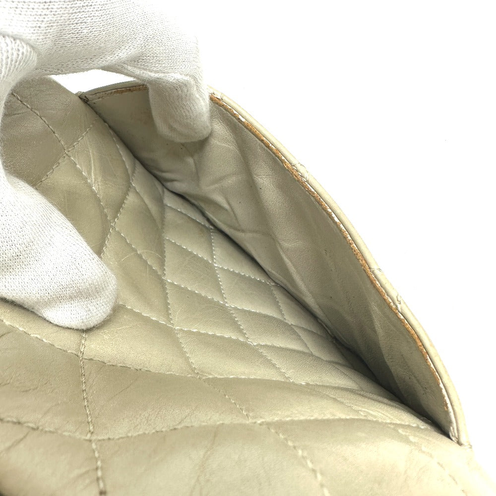 CHANEL A34317 Cambon Cotton Club CC Coco Mark Chain Shoulder Bag Leather Women's White