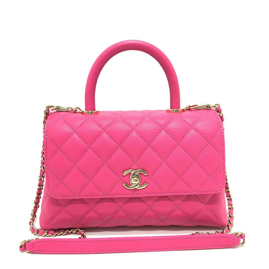 CHANEL A92990 Coco Handle XS, Coco Handle XS, Coco Handle 24, 2-Way Shoulder Bag, Crossbody Bag, Handbag, Women's, Pink Caviar Skin