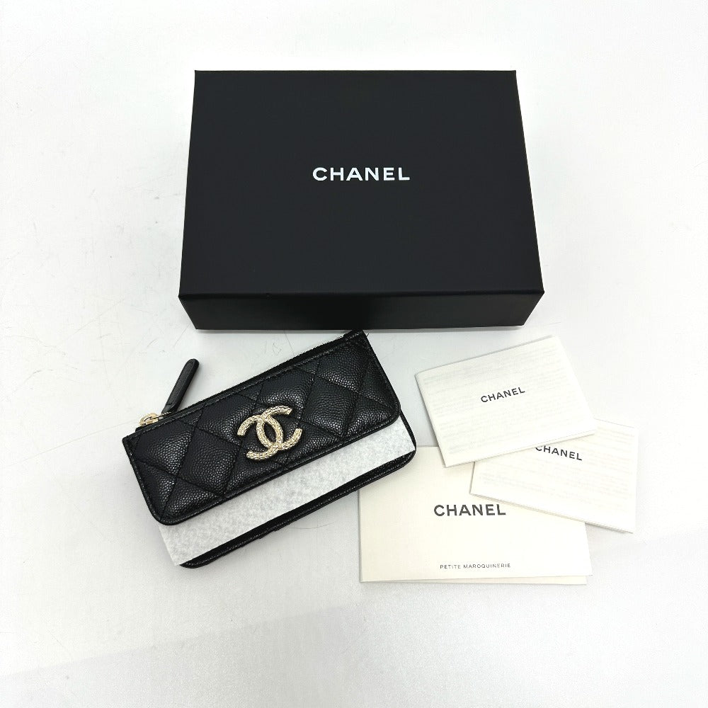 CHANEL AP4257 マトラッセ ココマーク フラグメントケース カードケース コインケース キャビアスキン レディース ブラック - brandshop-reference