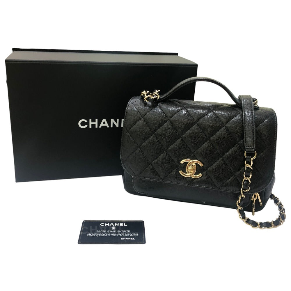CHANEL A93749 Business Affinity 2-Way Bag Shoulder Bag Caviar Leather Women's Black