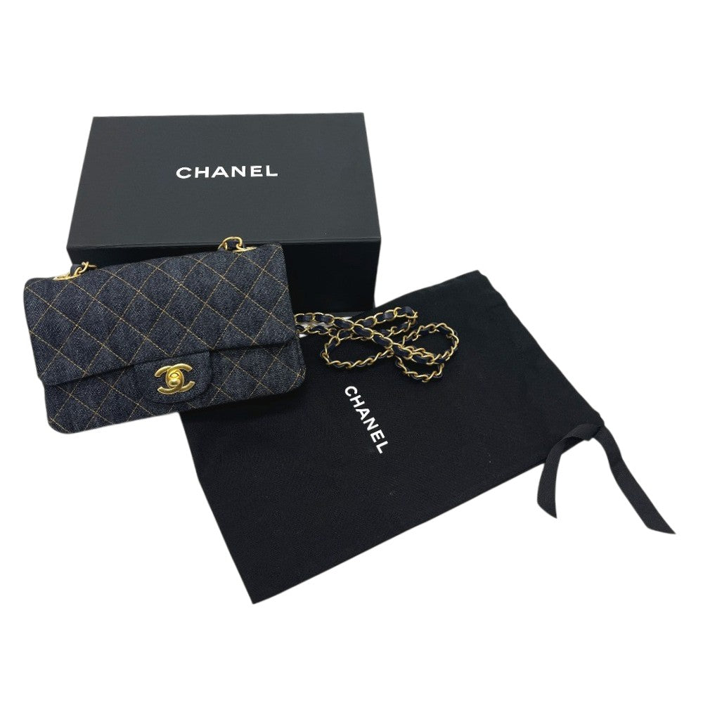 CHANEL A69900 Matelasse Mini Matelasse 20 Single Chain Bag Crossbody Shoulder Bag Denim Women's Indigo Blue Blue