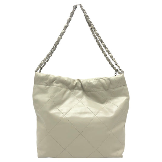 CHANEL AS3260 Chanel 22 Small Coco Mark Bag Shoulder Bag Silver Hardware Calfskin Women's Gray