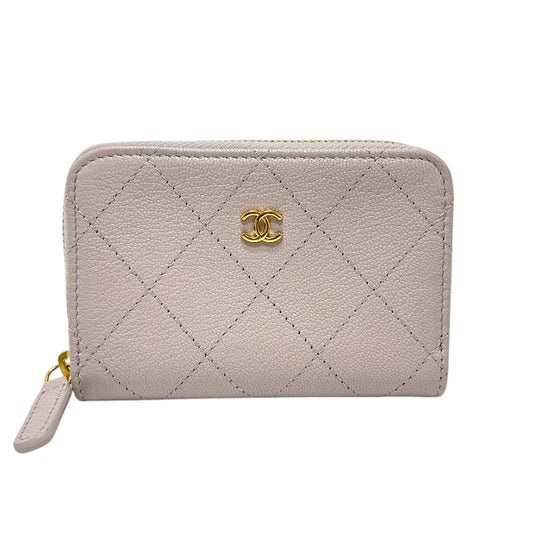 CHANEL AP0216 Matelasse CC Mark Wallet, Card Case, Coin Purse coin purse Leather lavender purple/GoldHardware Used