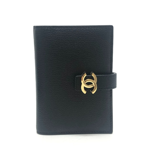 CHANEL AP5330 CC Mark Passport cover, travel case, small items passport case Leather Black Used