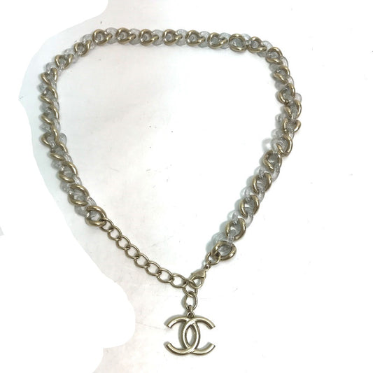 CHANEL 17K CC Coco Mark Chain Glitter Belt Metal Women's Gold