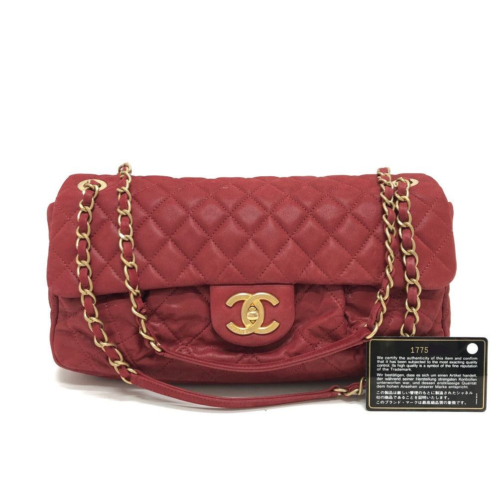 CHANEL マトラッセ 30 ココマーク Wチェーン ショルダーバッグ コーティングレザー レディース レッド - brandshop-reference
