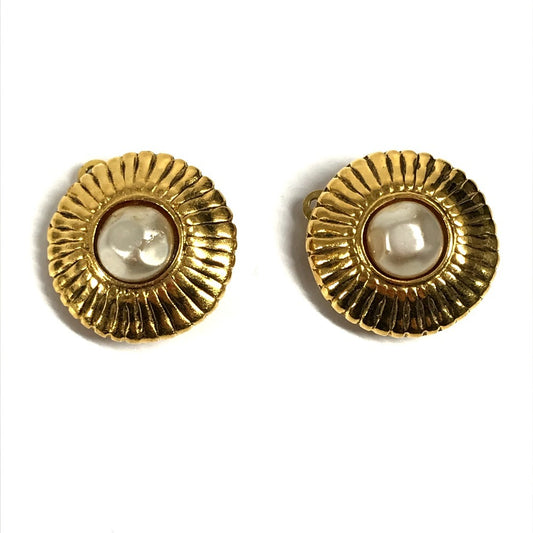 CHANEL ヴィンテージ フェイクパール アクセサリー ジュエリー イヤリング メタル レディース ゴールド