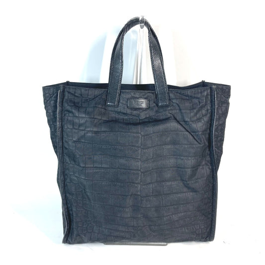 FENDI 7VA367 ロゴ ショルダーバッグ カバン 肩掛け 縦型 トートバッグ ナイロン/レザー メンズ ブラック - brandshop-reference