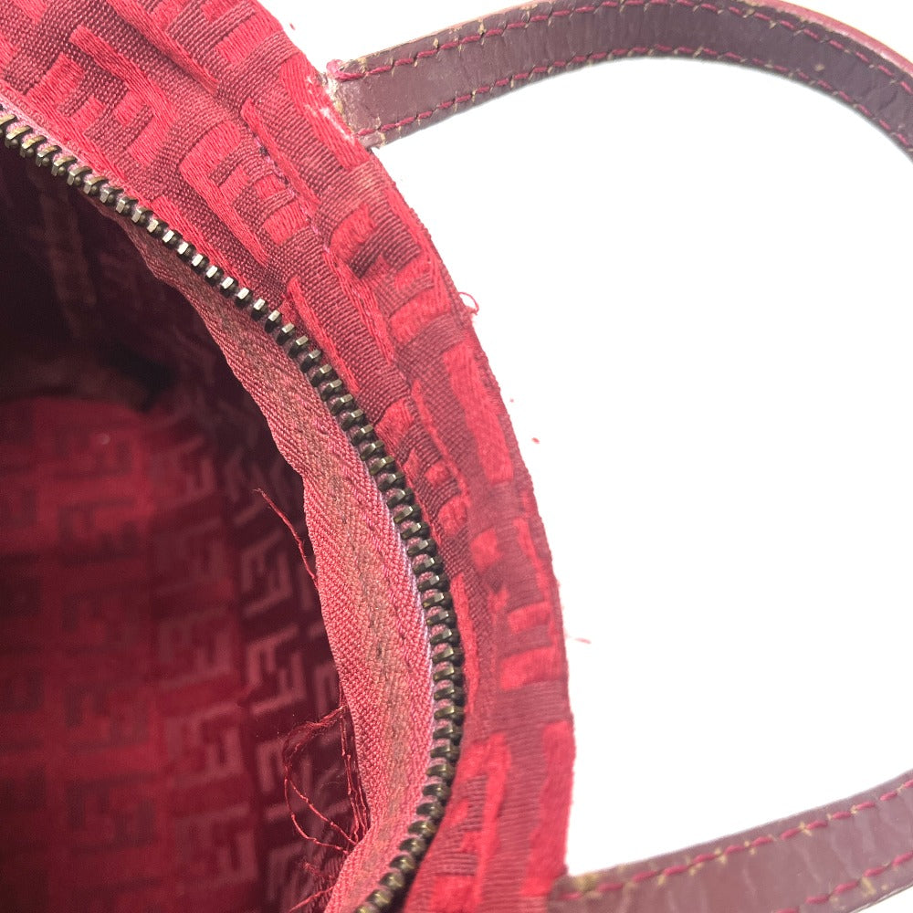 FENDI Zucca Pattern Mini Bag Handbag Logo Vintage Canvas Women's Red