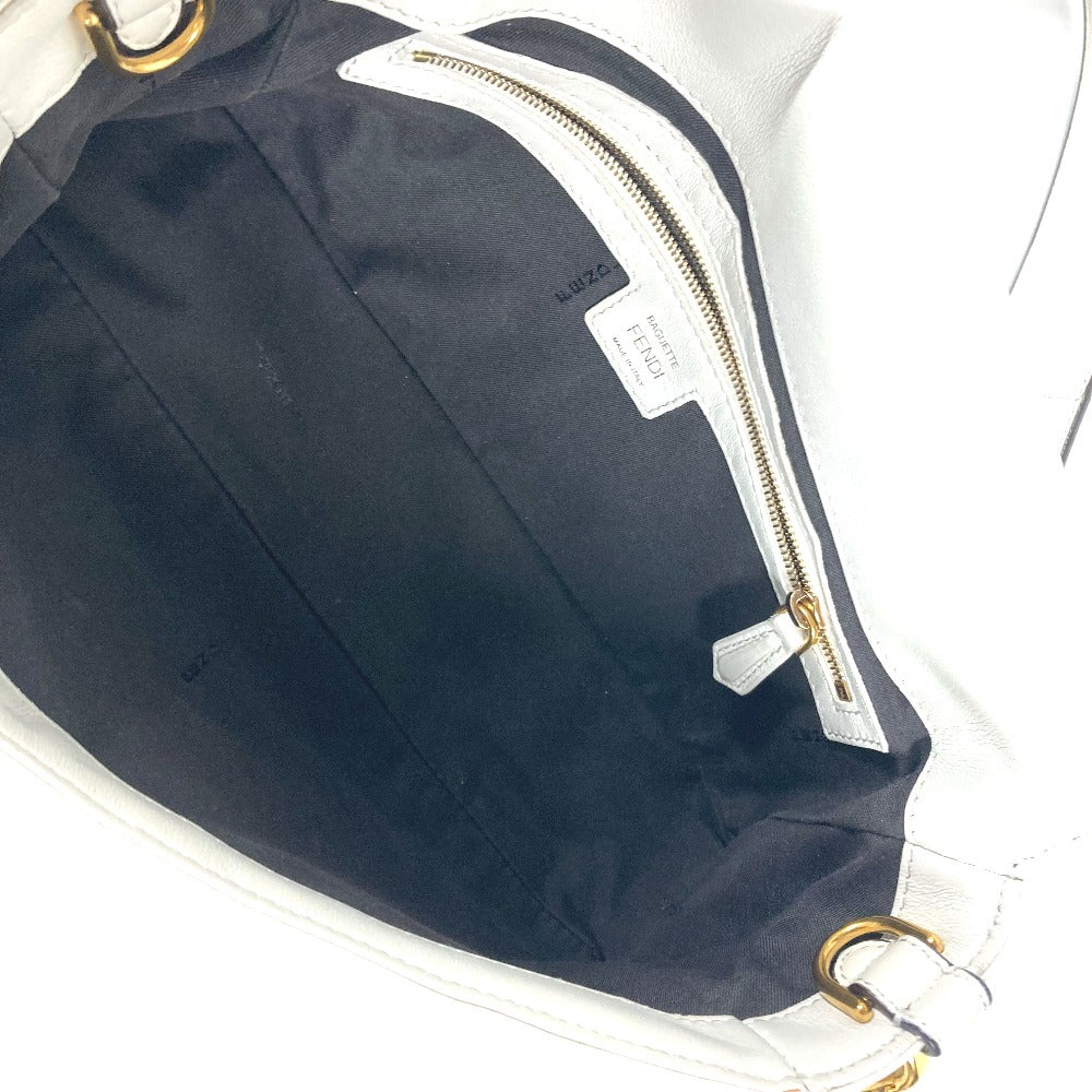 FENDI 8BR600 Zucca Mamma Bucket Shoulder Bag, 2-Way, Leather, Women's, White