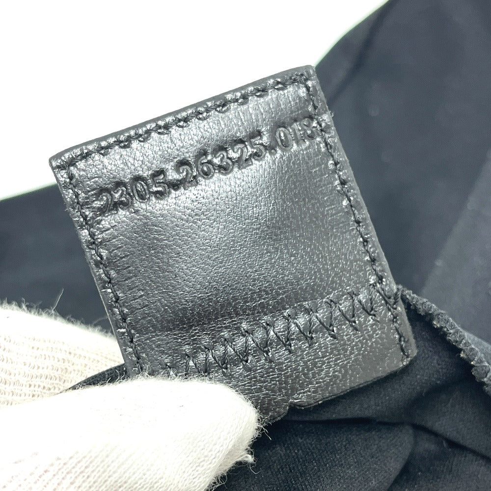 FENDI FFロゴ マンマバケット 肩掛け カバン フラップ バッグ ハンドバッグ ナイロン レディース ブラック