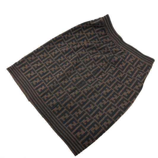 FENDI Zucca wool skirt, women's, brown