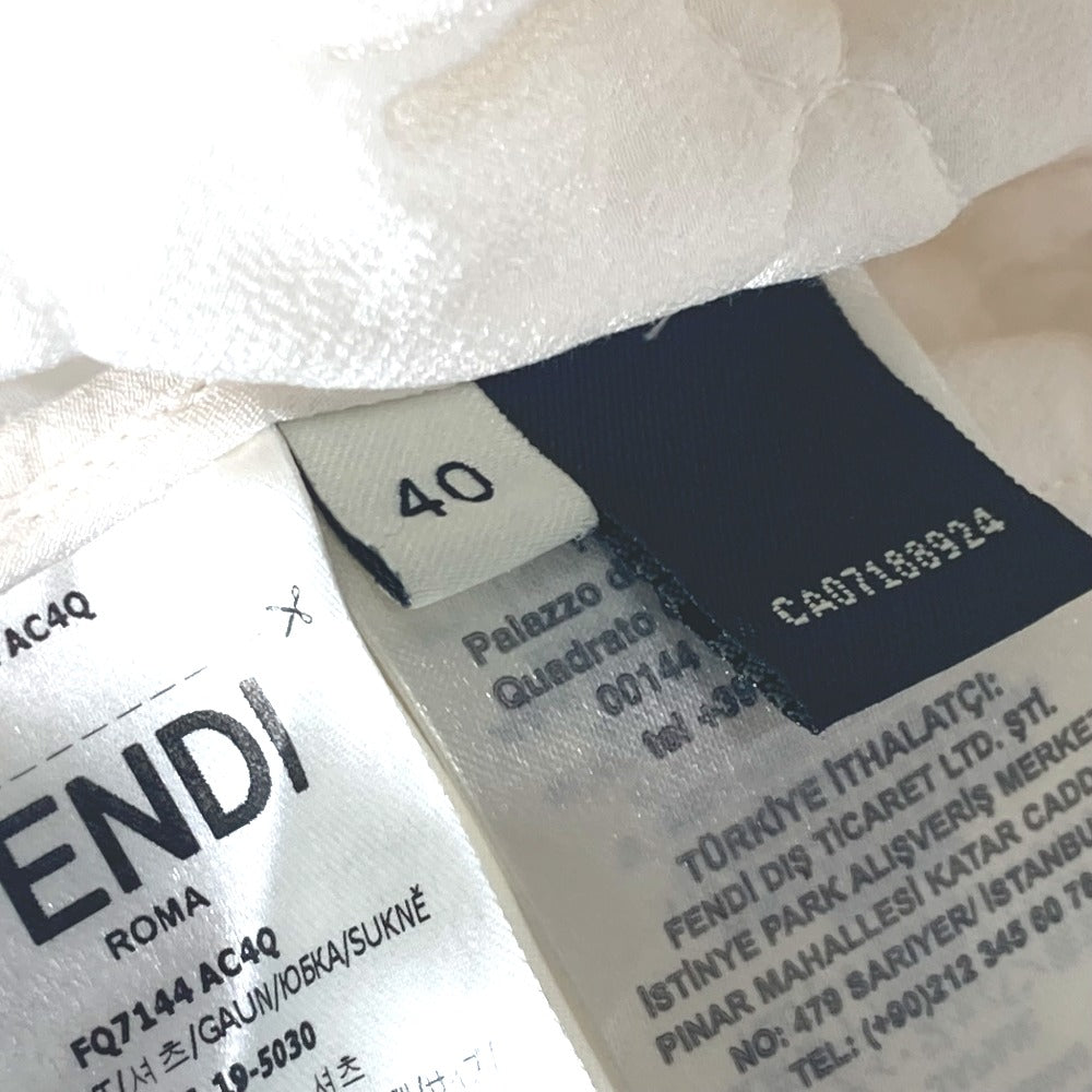 FENDI FQ7144 キルティング ボトムス アパレル スカート シルク レディース ホワイト