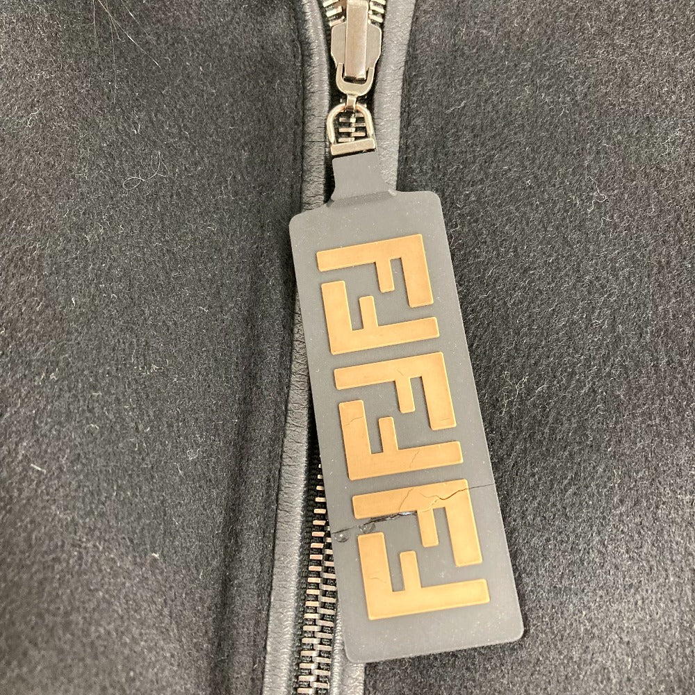 Fendi FF8581 Zucca Corak Pakaian Pakaian Sutera Pakaian Long Long Wool Wool Wool's Brown