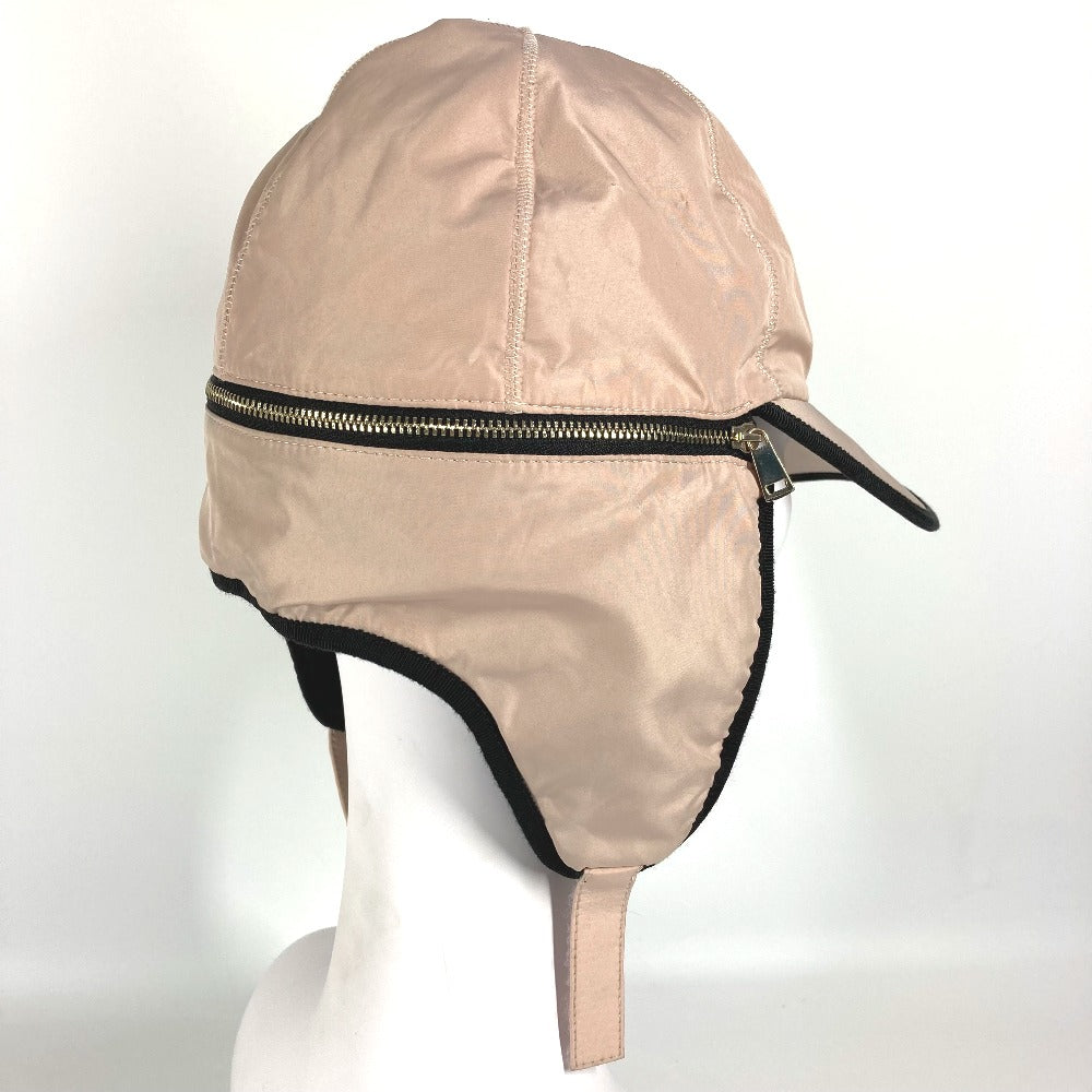 FENDI FXQ679 Furry Logo Flight Hat/Cap/Baseball Cap/Leather/Pink