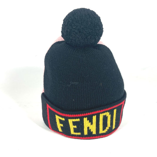 FENDI FXQ056 ビーニー 帽子 ニット帽 ニットキャップ ロゴ ポンポン付き ニット帽 ウール ユニセックス - brandshop-reference