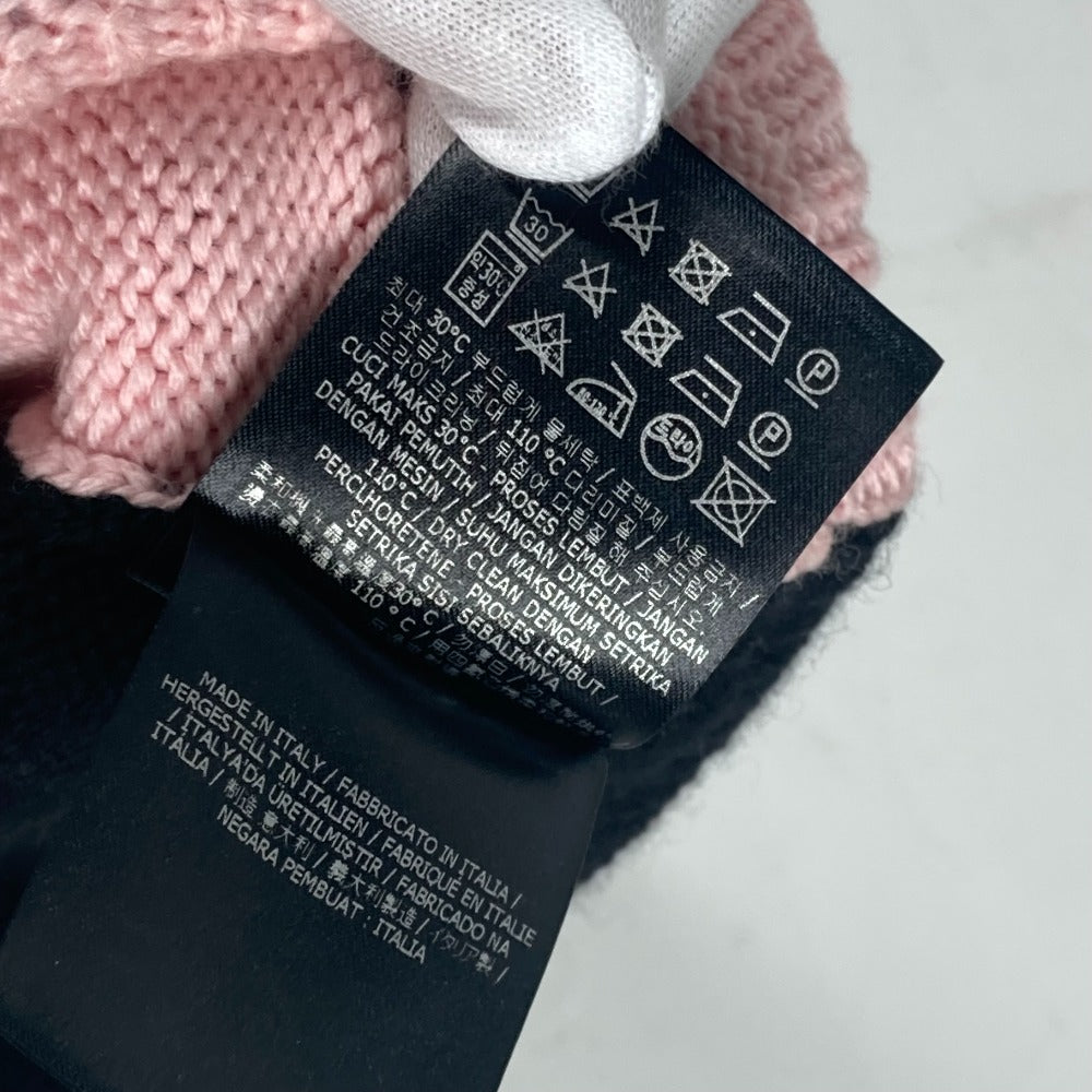 FENDI FXQ056 ビーニー 帽子 ニット帽 ニットキャップ ロゴ ポンポン付き ニット帽 ウール ユニセックス ブラック - brandshop-reference