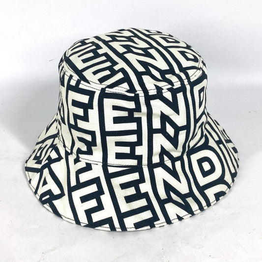 FENDI FXQ910 マークジェイコブス MARC JACOBS コラボ ロゴ 総柄 ハット帽 帽子 バケットハット ボブハット ハット コットン ユニセックス ホワイト - brandshop-reference