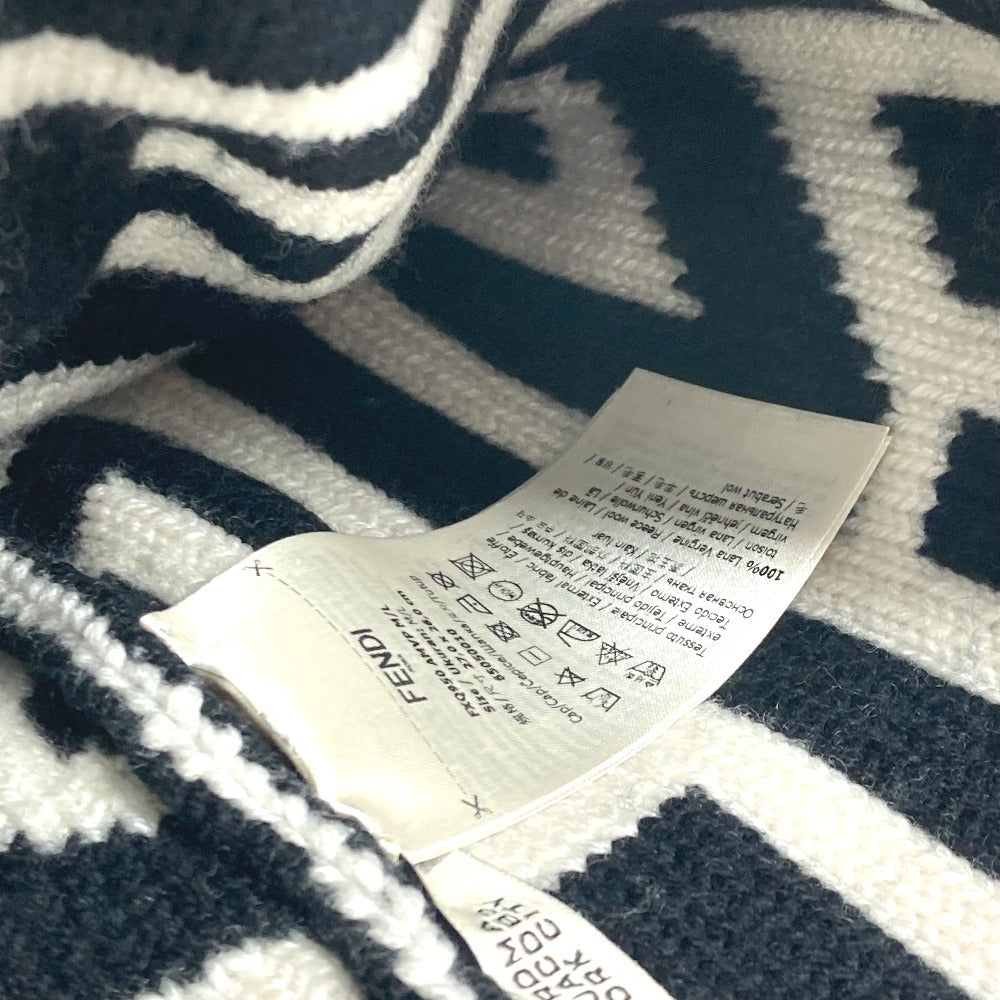 FENDI FXQ950 マークジェイコブス MARC JACOBS コラボ ロゴ ビーニー 帽子 ニット帽 ニットキャップ ニット帽 ウール ユニセックス ホワイト - brandshop-reference