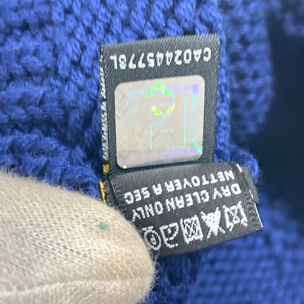 FENDI ロゴ FF ビーニー 帽子 ニット帽 ニットキャップ ニット帽 ウール ユニセックス ブルー - brandshop-reference