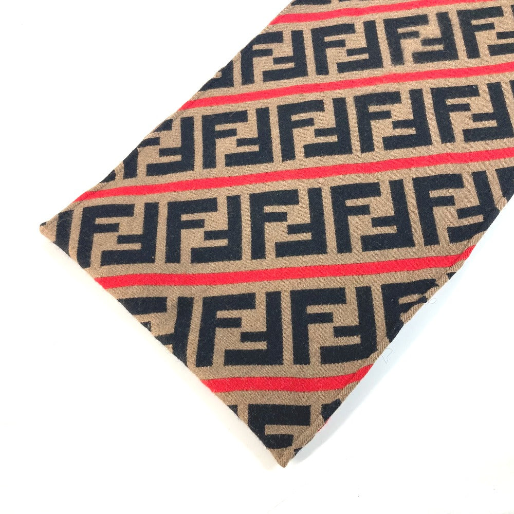 FENDI Zucca logo wool scarf for women, brown