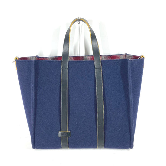 FENDI 7VA390 Shoulder Tote Bag, Wool, Navy, Men's