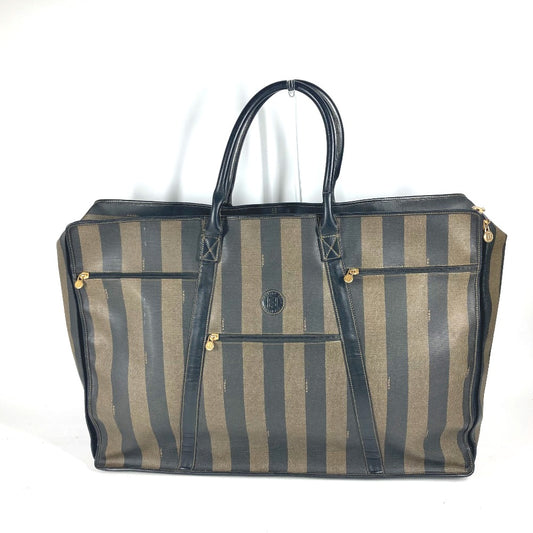 FENDI ヴィンテージ ズッカ 特大 カバン 旅行バッグ トラベルバッグ ボストンバッグ PVC/レザー メンズ ブラウン - brandshop-reference