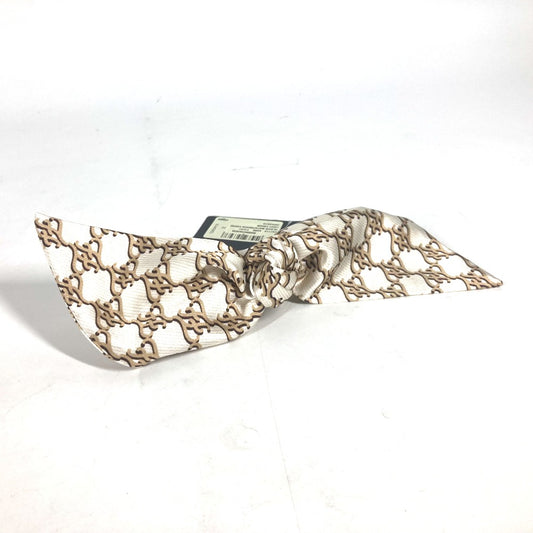 FENDI FXT114 Logo Ribbon Hair Clip, Hair Accessory, Silk Barrette, Women's, Beige