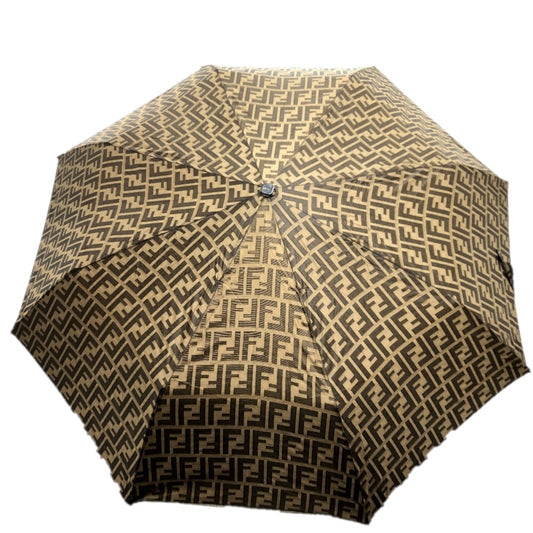 FENDI ズッカ柄 アンブレラ ケース付き 折りたたみ傘 傘 キャンバス レディース ブラウン - brandshop-reference