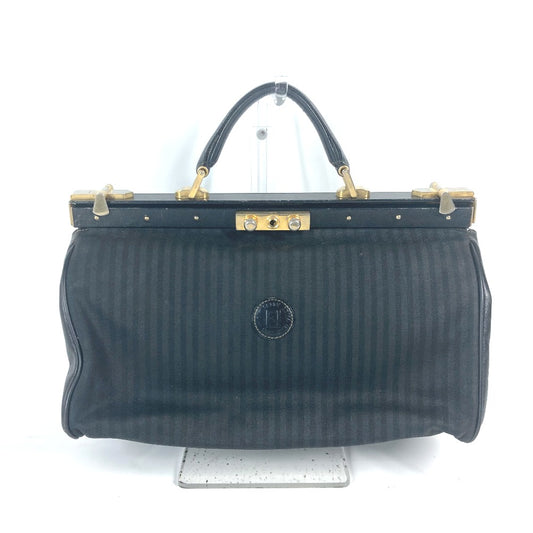FENDI Vintage Doctor Bag Pecan Handbag Leather/PVC Women's Black