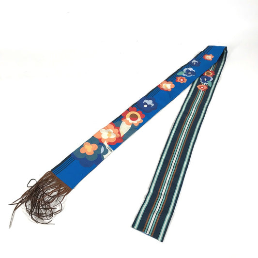 FENDI FXT111 Wrappy Fringe Bandeau Scarf, Silk, Women's, Blue