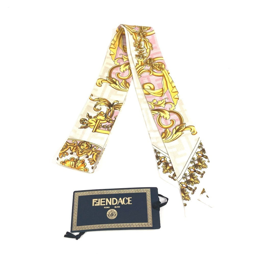 FENDI ヴェルサーチコラボ フェンダーチェ ラッピー FENDACE VERSACE バンドースカーフ スカーフ シルク レディース ピンク - brandshop-reference