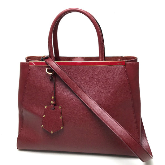 FENDI 8BH250 Toujours Bag, Handbag, Shoulder Bag, Leather, Women's, Dark Red