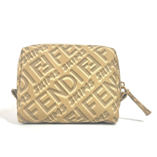 FENDI 8N0179 SKIMS スキムズ コラボ ロゴ マルチポーチ 化粧ポーチ ポーチ ナイロン レディース ベージュ - brandshop-reference
