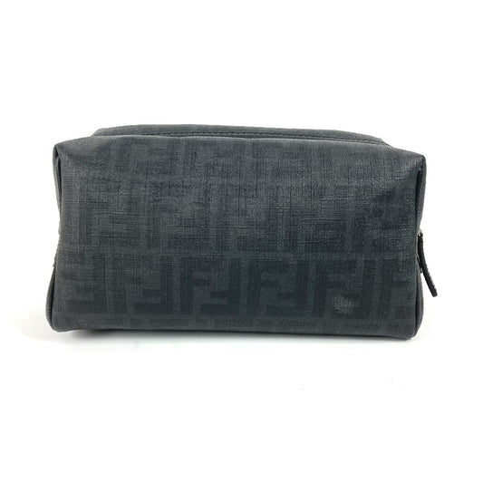 FENDI Zucca Logo Bag Pouch Second Bag PVC Men's Black