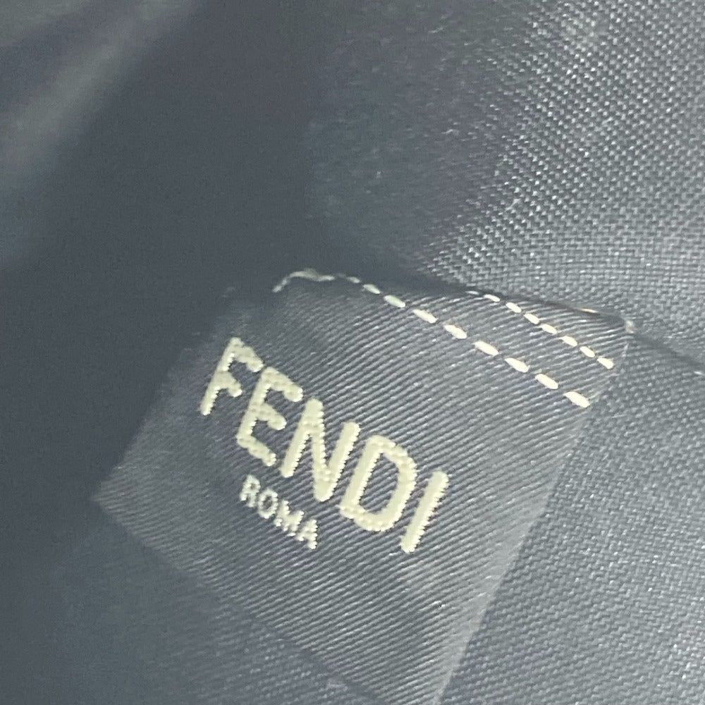 FENDI 7N0078 ポーチ ズッカ ロゴ カバン クラッチバッグ レザー メンズ ブラック