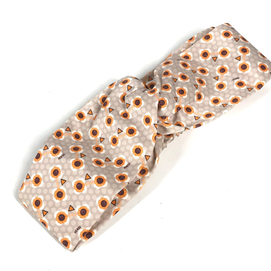 FENDI FXT010 Hair Accessory, Flower Headband, Silk, Women's, Gray