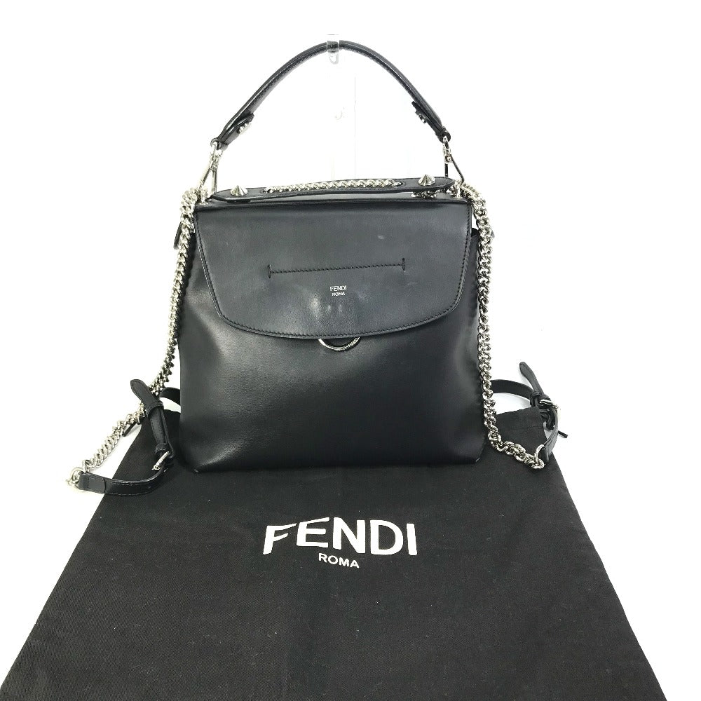 FENDI 8BZ042 カバン トゥスクール 2WAY ハンドバッグ チェーン リュックサック レザー レディース - brandshop-reference