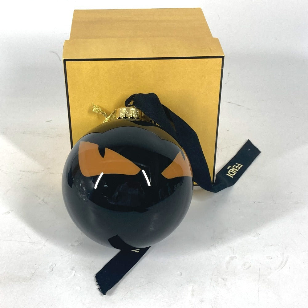FENDI Xmas クリスマスボール ロゴ モンスター クリスマス オーナメント インテリア チャーム プラスチック ユニセックス ブラック - brandshop-reference