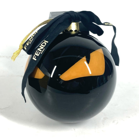 FENDI Christmas Ball Logo Ornament with Monster Design, Plastic, Unisex, Black