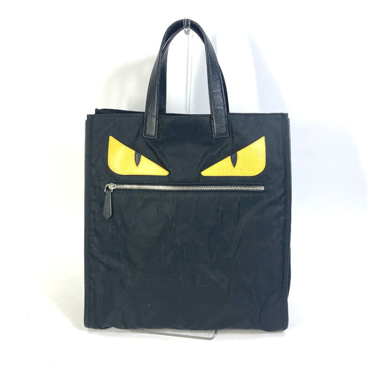 FENDI 7VA367 Monster Bugs Tote Bag, Nylon, Men's, Black