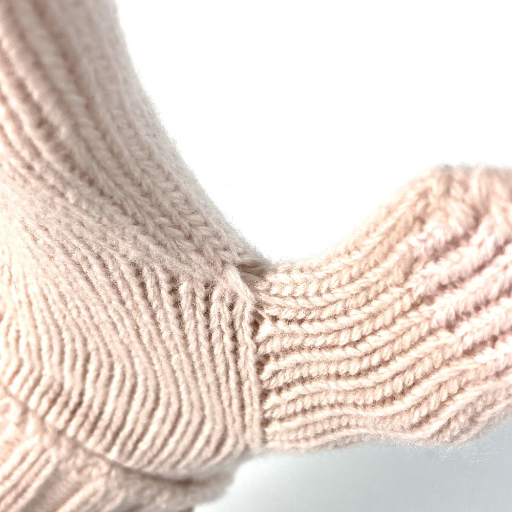 FENDI FXY574 Logo Gloves, Wool, Women's, Light Pink